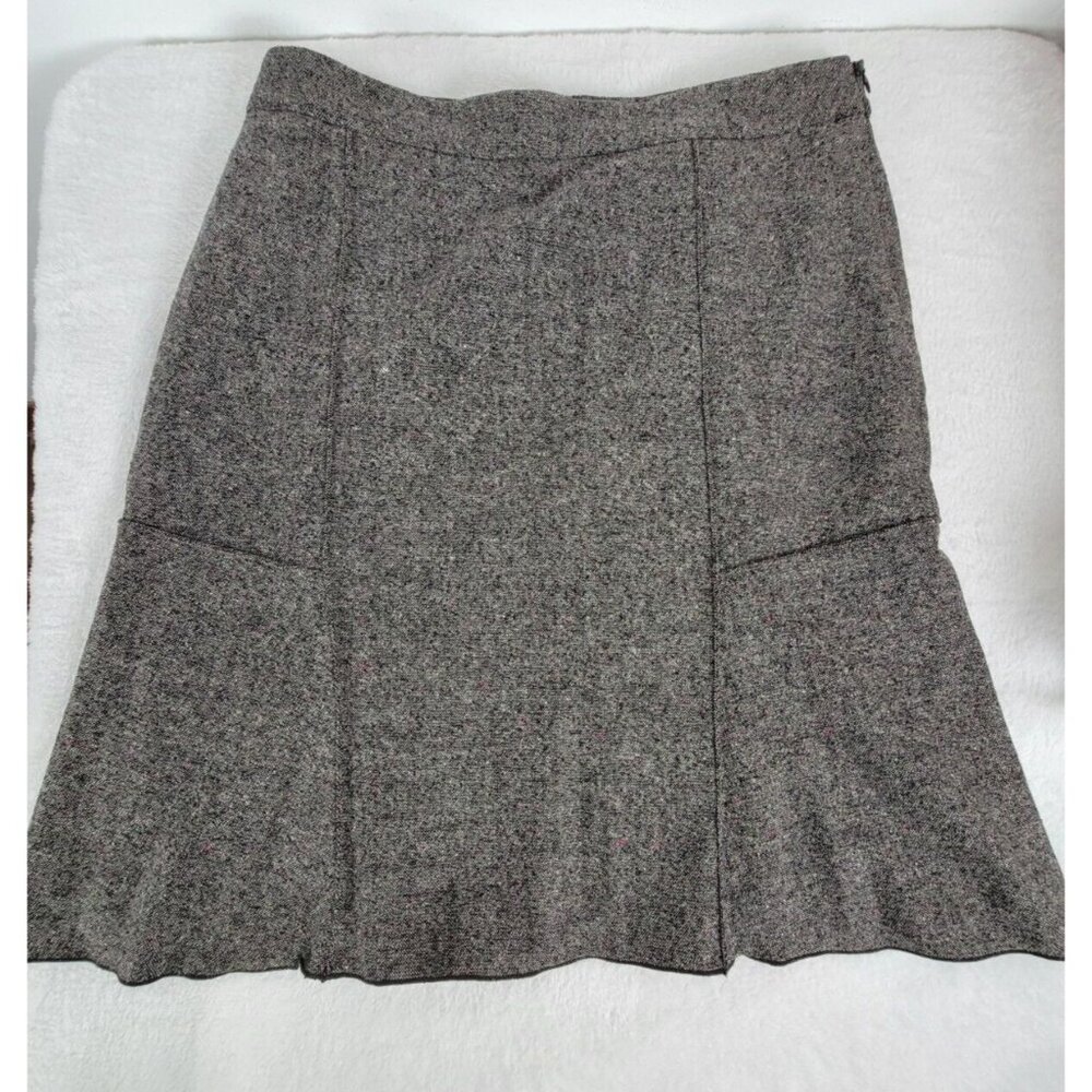Rivamonti Women Virgin Wool Blend A-Line Skirt Size 10 Black/White Made in Italy